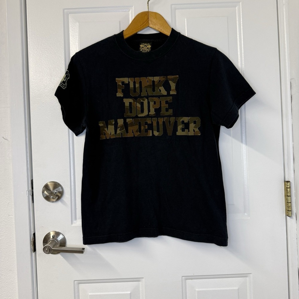 BBP Mens Tee Black Camo Graphic Funky Dope Maneuver Small DJ Smooth Lord Finesse
